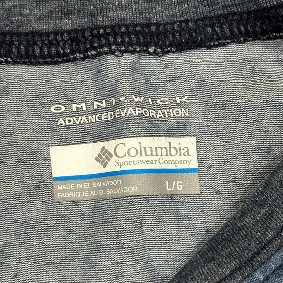 Men’s Columbia Large Crewneck Shirt T-Shirt Navy Blue Long Sleeve Omni-Wick NWT - Picture 7 of 8